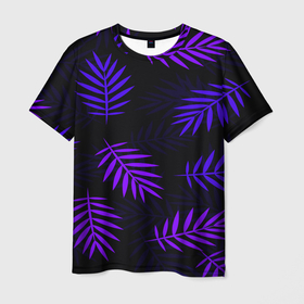 Мужская футболка 3D с принтом НЕОНОВЫЕ ТРОПИКИ в Курске, 100% полиэфир | прямой крой, круглый вырез горловины, длина до линии бедер | Тематика изображения на принте: summer | tropic | жара | летний | лето | отдых | пальмы | природа | текстура | тропикано | тропики