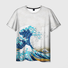 Мужская футболка 3D с принтом Japanese wave в Курске, 100% полиэфир | прямой крой, круглый вырез горловины, длина до линии бедер | Тематика изображения на принте: japanese | japanese wave | wave | волна | япония | японская волна | японский