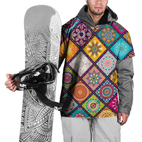 Накидка на куртку 3D с принтом Узоры мандалы в Новосибирске, 100% полиэстер |  | mandala | runes | иероглифы | индия | орнамент | руны | узор | фигуры