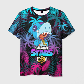 Мужская футболка 3D с принтом BRAWL STARS LEON SHARK | ЛЕОН в Кировске, 100% полиэфир | прямой крой, круглый вырез горловины, длина до линии бедер | brawl stars | crow | gale | leon | leon shark | max | mr.p | palmen | rainbow | sally leon | shark | sprout | tara | tropical sprout | virus 8 bit | werewolf leon | акула | берли | бравл старс | ворон | макс | оборотень | пальмы | радуга |