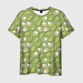 Мужская футболка 3D с принтом Avocado and Eggs в Курске, 100% полиэфир | прямой крой, круглый вырез горловины, длина до линии бедер | avo | avocado | avoegg | egg | eggs | авокадо | яйца