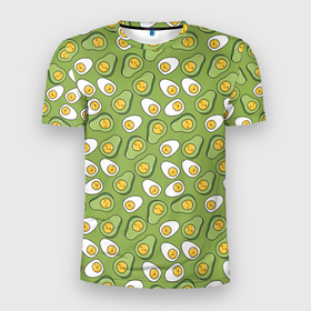 Мужская футболка 3D спортивная с принтом Avocado and Eggs , 100% полиэстер с улучшенными характеристиками | приталенный силуэт, круглая горловина, широкие плечи, сужается к линии бедра | avo | avocado | avoegg | egg | eggs | авокадо | яйца