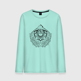 Мужской лонгслив хлопок с принтом Mountain mandala , 100% хлопок |  | casual | mandala | mountain | mountain mandala | trend | горы | повседневность | тренд