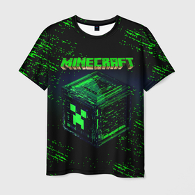 Мужская футболка 3D с принтом MINECRAFT в городе Новоалтайск, 100% полиэфир | прямой крой, круглый вырез горловины, длина до линии бедер | creeper | game | minecraft | блоки | игра | квадраты | компьютерная | крипер | криппер | майнкрафт | огонь