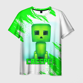 Мужская футболка 3D с принтом MINECRAFT CREEPER в городе Новоалтайск, 100% полиэфир | прямой крой, круглый вырез горловины, длина до линии бедер | creeper | game | minecraft | блоки | игра | квадраты | компьютерная | крипер | криппер | майнкрафт | огонь