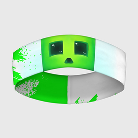 Повязка на голову 3D с принтом MINECRAFT CREEPER ,  |  | creeper | game | minecraft | блоки | игра | квадраты | компьютерная | крипер | криппер | майнкрафт | огонь