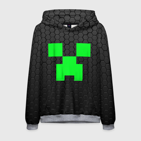 Мужская толстовка 3D с принтом MINECRAFT CREEPER в городе Новоалтайск, 100% полиэстер | двухслойный капюшон со шнурком для регулировки, мягкие манжеты на рукавах и по низу толстовки, спереди карман-кенгуру с мягким внутренним слоем. | block | creeper | cube | minecraft | pixel | блок | геометрия | крафт | крипер | кубики | майнкрафт | пиксели