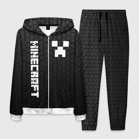 Мужской костюм 3D с принтом MINECRAFT МАЙНКРАФТ в городе Новоалтайск, 100% полиэстер | Манжеты и пояс оформлены тканевой резинкой, двухслойный капюшон со шнурком для регулировки, карманы спереди | block | creeper | cube | minecraft | pixel | блок | геометрия | крафт | крипер | кубики | майнкрафт | пиксели