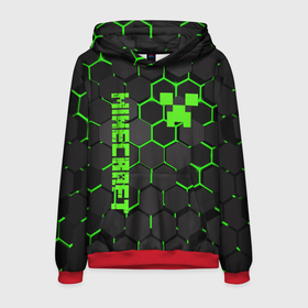Мужская толстовка 3D с принтом MINECRAFT CREEPER в городе Новоалтайск, 100% полиэстер | двухслойный капюшон со шнурком для регулировки, мягкие манжеты на рукавах и по низу толстовки, спереди карман-кенгуру с мягким внутренним слоем. | block | creeper | cube | minecraft | pixel | блок | геометрия | крафт | крипер | кубики | майнкрафт | пиксели