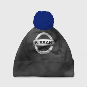 Шапка 3D c помпоном с принтом NISSAN. , 100% полиэстер | универсальный размер, печать по всей поверхности изделия | 2020 | auto | nissan | sport | авто | автомобиль | автомобильные | бренд | марка | машины | ниссан | спорт