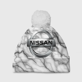 Шапка 3D c помпоном с принтом NISSAN. , 100% полиэстер | универсальный размер, печать по всей поверхности изделия | 2020 | auto | nissan | sport | авто | автомобиль | автомобильные | бренд | марка | машины | ниссан | спорт