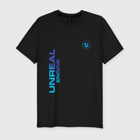 Мужская футболка хлопок Slim с принтом Unreal Engine (Z) , 92% хлопок, 8% лайкра | приталенный силуэт, круглый вырез ворота, длина до линии бедра, короткий рукав | unreal | unreal engine | графика | движок | движок unreal | игровой движок