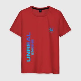 Мужская футболка хлопок с принтом Unreal Engine (Z) в Кировске, 100% хлопок | прямой крой, круглый вырез горловины, длина до линии бедер, слегка спущенное плечо. | Тематика изображения на принте: unreal | unreal engine | графика | движок | движок unreal | игровой движок