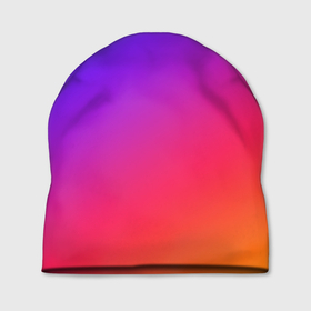 Шапка 3D с принтом Градиент в Тюмени, 100% полиэстер | универсальный размер, печать по всей поверхности изделия | Тематика изображения на принте: градиент | оранжевый | розовый | синий | фиолетовый