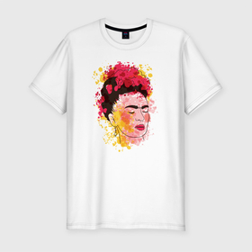 Мужская футболка хлопок Slim с принтом Фрида Кало в Тюмени, 92% хлопок, 8% лайкра | приталенный силуэт, круглый вырез ворота, длина до линии бедра, короткий рукав | frida kahlo | splash | splashes | автопортрет | брызги | буйство | живопись | искусство | калло | кало | картина | краски | красок | красочная | красочный | летняя | лето | мексика | мексиканка | портрет | сочная