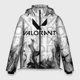 Мужская зимняя куртка 3D с принтом VALORANT ВАЛОРАНТ в Новосибирске, верх — 100% полиэстер; подкладка — 100% полиэстер; утеплитель — 100% полиэстер | длина ниже бедра, свободный силуэт Оверсайз. Есть воротник-стойка, отстегивающийся капюшон и ветрозащитная планка. 

Боковые карманы с листочкой на кнопках и внутренний карман на молнии. | Тематика изображения на принте: breach | cs go | cypher | jett | league of legends | legends of runeterra | lol | omen | overwatch | phoenix | riot | riot games | sage | sona | sova | valorant | viper | валорант | лига легенд | лол