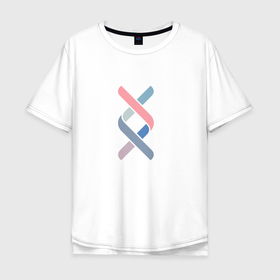 Мужская футболка хлопок Oversize с принтом ДНК в Петрозаводске, 100% хлопок | свободный крой, круглый ворот, “спинка” длиннее передней части | dna | genotek | генетика | логотип | спираль