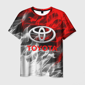 Мужская футболка 3D с принтом TOYOTA , 100% полиэфир | прямой крой, круглый вырез горловины, длина до линии бедер | 2020 | auto | sport | toyota | авто | автомобиль | автомобильные | бренд | марка | машины | спорт | тойота
