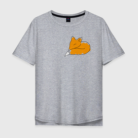 Мужская футболка хлопок Oversize с принтом Лисенок , 100% хлопок | свободный крой, круглый ворот, “спинка” длиннее передней части | арт | лис | лиса | лисенок | рисунок