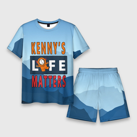 Мужской костюм с шортами 3D с принтом Kennys LIFE matters ,  |  | kenny | life matters | lives matter | south park | text | жизнь | кенни | маккормик | текст | фразы | южный парк