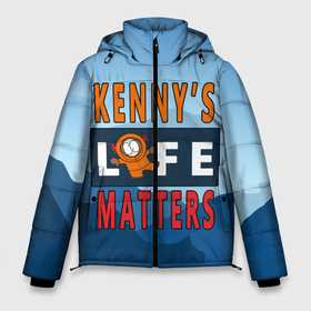 Мужская зимняя куртка 3D с принтом Kennys LIFE matters в Петрозаводске, верх — 100% полиэстер; подкладка — 100% полиэстер; утеплитель — 100% полиэстер | длина ниже бедра, свободный силуэт Оверсайз. Есть воротник-стойка, отстегивающийся капюшон и ветрозащитная планка. 

Боковые карманы с листочкой на кнопках и внутренний карман на молнии. | kenny | life matters | lives matter | south park | text | жизнь | кенни | маккормик | текст | фразы | южный парк