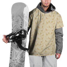Накидка на куртку 3D с принтом Бежевый принт силуэты птичек в Петрозаводске, 100% полиэстер |  | бежевый | нейтральный | паттерн | песочный | повседневный | принт | природа | птицы | птички | светлый | силуэты | узор