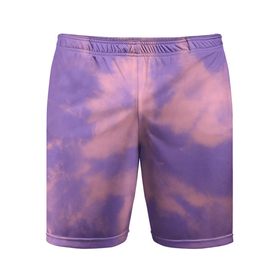 Мужские шорты спортивные с принтом Фиолетовый ТАЙ ДАЙ в Новосибирске,  |  | summer | tie dye | акварель | лето | разноцветная | тай дай | тайдай | фиолетовый тай дай | яркая