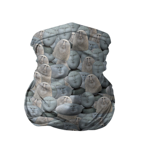 Бандана-труба 3D с принтом Каменные лица 3D МЕМ 2020 в Тюмени, 100% полиэстер, ткань с особыми свойствами — Activecool | плотность 150‒180 г/м2; хорошо тянется, но сохраняет форму | my stone. | каменные лица | камни с человеческими лицами | мем