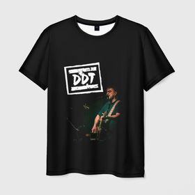 Мужская футболка 3D с принтом ДДТ в Санкт-Петербурге, 100% полиэфир | прямой крой, круглый вырез горловины, длина до линии бедер | гитара | ддт | классика | певец | рок | русский рок | юрий шевчук
