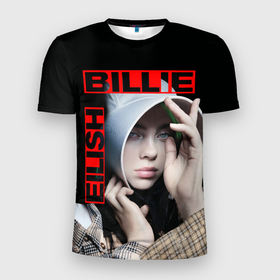 Мужская футболка 3D Slim с принтом BILLIE EILISH в Петрозаводске, 100% полиэстер с улучшенными характеристиками | приталенный силуэт, круглая горловина, широкие плечи, сужается к линии бедра | be | billie | billie eilish | blohsh | ghoul | билли | билли айлиш