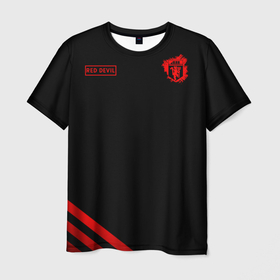 Мужская футболка 3D с принтом Манчестер Юнайтед Red Devil в Тюмени, 100% полиэфир | прямой крой, круглый вырез горловины, длина до линии бедер | manchester unitid | manunited | mu. | англия | апл | манчестер юнайтед | манюнайтед | мю