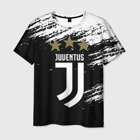 Мужская футболка 3D с принтом JUVENTUS. в городе Новоалтайск, 100% полиэфир | прямой крой, круглый вырез горловины, длина до линии бедер | cr7 | juve | juventus | ronaldo | роналдо | ювентус