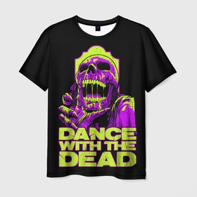 Мужская футболка 3D с принтом DANCE WITH THE DEAD в Тюмени, 100% полиэфир | прямой крой, круглый вырез горловины, длина до линии бедер | Тематика изображения на принте: dance with | dance with the dead | rock | the dead | музыка | рок