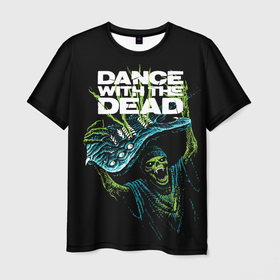 Мужская футболка 3D с принтом DANCE WITH THE DEAD в Кировске, 100% полиэфир | прямой крой, круглый вырез горловины, длина до линии бедер | dance with | dance with the dead | rock | the dead | музыка | рок