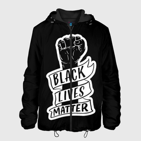 Мужская куртка 3D с принтом Black Lives Matter , ткань верха — 100% полиэстер, подклад — флис | прямой крой, подол и капюшон оформлены резинкой с фиксаторами, два кармана без застежек по бокам, один большой потайной карман на груди. Карман на груди застегивается на липучку | Тематика изображения на принте: black | blm | lives | matter | жизни | жизнь