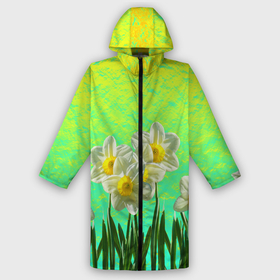 Дождевик унисекс 3D с принтом Солнечные Нарциссы в городе Новоалтайск,  |  | flowers | nature | summer | sun | бутоны | зелень | кислотный | краски | лазурный | лепестки | летний | лето | листья | нарцисс | нарциссы | неоновый | поле | природа | растения | ромашки | сад | солнечный | солнце
