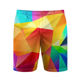 Мужские шорты спортивные с принтом Яркая мозаика в Курске,  |  | геометрия | мозаика | фигуры | яркие цвета
