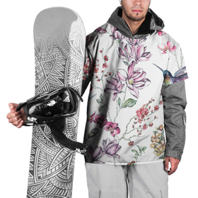 Накидка на куртку 3D с принтом Колибри в Тюмени, 100% полиэстер |  | Тематика изображения на принте: арт | колибри | краски | птица | птичка | рисунок | цветы