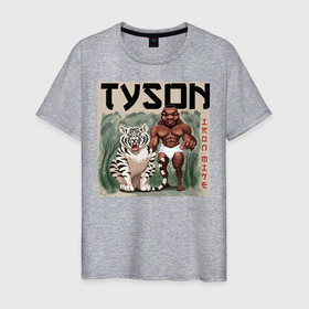 Мужская футболка хлопок с принтом Майк Тайсон в Санкт-Петербурге, 100% хлопок | прямой крой, круглый вырез горловины, длина до линии бедер, слегка спущенное плечо. | арт. | бои | бокс | единоборства | мма