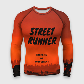 Мужской рашгард 3D с принтом Street runner в Курске,  |  | Тематика изображения на принте: run | runner | running | street | бег | город | закат | лёгкая атлетика | рассвет | улица | я бегу