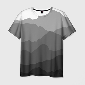 Мужская футболка 3D с принтом горы в Екатеринбурге, 100% полиэфир | прямой крой, круглый вырез горловины, длина до линии бедер | abstract | pattern | texture | абстракция | горы | краски | пятна красок | текстура | эффект красок