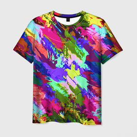 Мужская футболка 3D с принтом Краска в Белгороде, 100% полиэфир | прямой крой, круглый вырез горловины, длина до линии бедер | abstraction | expression | impressionism | абстракция | импрессионизм | краска | цвет | экспрессия