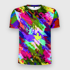 Мужская футболка 3D спортивная с принтом Краска , 100% полиэстер с улучшенными характеристиками | приталенный силуэт, круглая горловина, широкие плечи, сужается к линии бедра | abstraction | expression | impressionism | абстракция | импрессионизм | краска | цвет | экспрессия