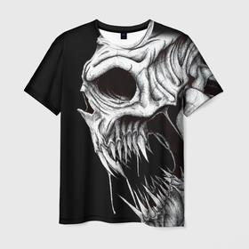 Мужская футболка 3D с принтом Череп | Skull (Z) в Курске, 100% полиэфир | прямой крой, круглый вырез горловины, длина до линии бедер | shaman | skull | вождь | гот | дух | кладбище | крылья | мертвец | мертвый | панк | перья | рок | скелет | череп | шаман | эмо