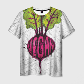 Мужская футболка 3D с принтом vegan в Курске, 100% полиэфир | прямой крой, круглый вырез горловины, длина до линии бедер | vegan | веган | веганство | вегетарианец | вегетарианство | еда | зеленый | земля | зож | листья | мир | охрана | позиция | природа