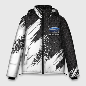 Мужская зимняя куртка 3D с принтом SUBARU в Новосибирске, верх — 100% полиэстер; подкладка — 100% полиэстер; утеплитель — 100% полиэстер | длина ниже бедра, свободный силуэт Оверсайз. Есть воротник-стойка, отстегивающийся капюшон и ветрозащитная планка. 

Боковые карманы с листочкой на кнопках и внутренний карман на молнии. | subaru | авто | автомобиль | логотип | марка | машина | надпись | субару | текстура