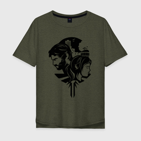 Мужская футболка хлопок Oversize с принтом The Last of Us в Петрозаводске, 100% хлопок | свободный крой, круглый ворот, “спинка” длиннее передней части | Тематика изображения на принте: джоэл | игра | последние из нас | постапокалипсис | элли