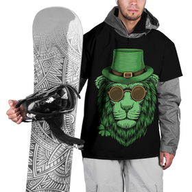 Накидка на куртку 3D с принтом ЛЕВ ИРЛАНДЕЦ в Новосибирске, 100% полиэстер |  | Тематика изображения на принте: irish | lion | pride | зеленый | ирландия | клевер | лев | прайд | царь зверей | шляпа
