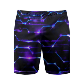 Мужские шорты спортивные с принтом Технологии будущее нано броня в Белгороде,  |  | блоки | броня | будущее | геометрия | детали | линии | нано | неон | программистам | свет | синий | схема | текстура | техно | технологии | ультра | фиолетовый