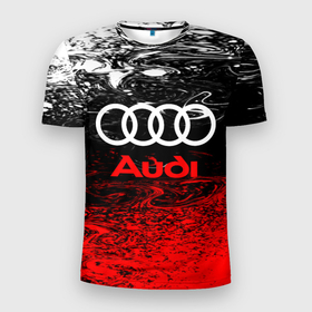 Мужская футболка 3D спортивная с принтом AUDI. в Тюмени, 100% полиэстер с улучшенными характеристиками | приталенный силуэт, круглая горловина, широкие плечи, сужается к линии бедра | 2020 | audi | auto | sport | авто | автомобиль | автомобильные | ауди | бренд | марка | машины | спорт